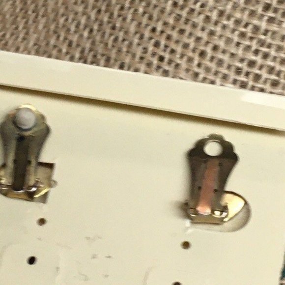 Multicolor Thread Clip Earrings As Is Abstract Embroidery Floss Retro BoHo - Picture 4 of 5